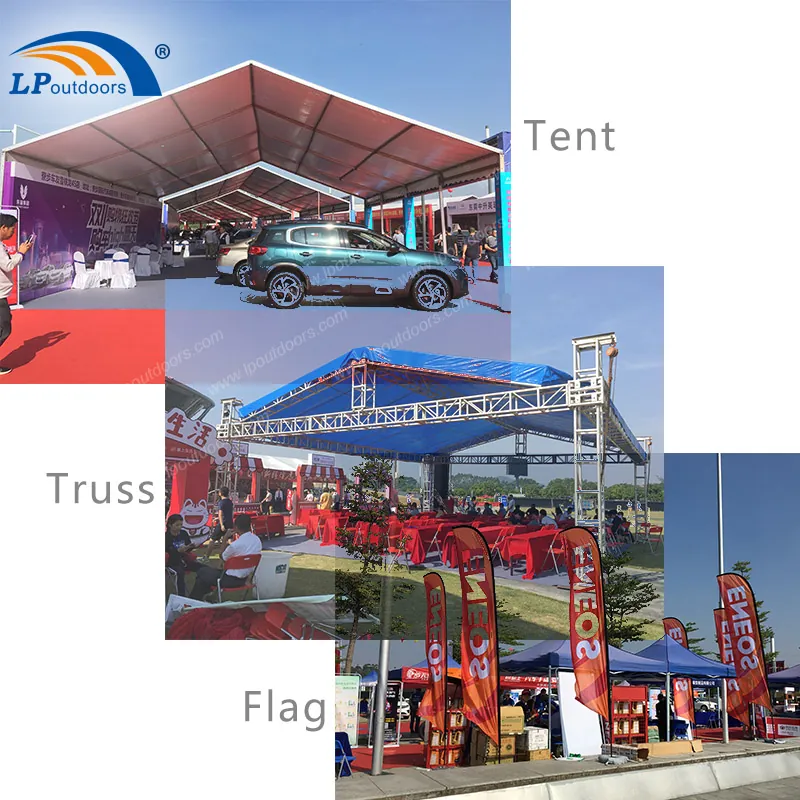 LPOutdoors Held An Outdoor Event Display For Car Exhibition With TentTrussFlag